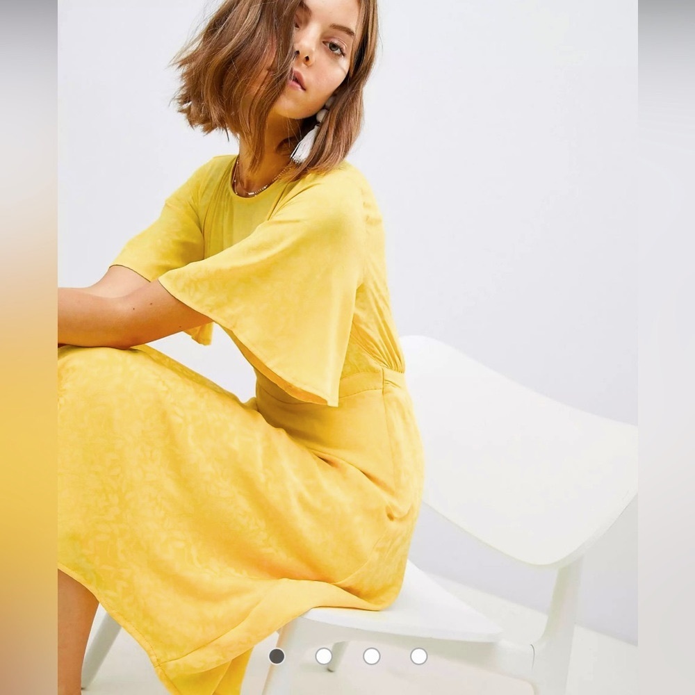 🌼 (NWOT) VERO MODA, FRILL MIDI DRES 🌼